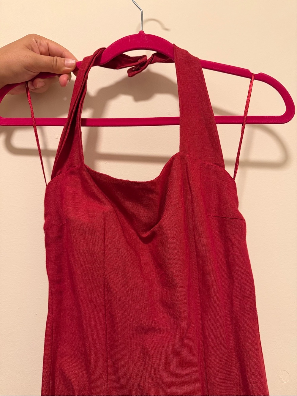 French Connection Red Halter Maxi Dress